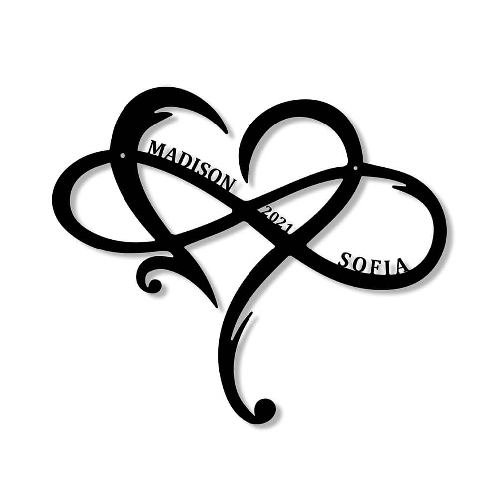 Personalized Family Couple Infinity Heart Metal Sign for Couples Best Gifts-BlingPainting-Customized Products Make Great Gifts