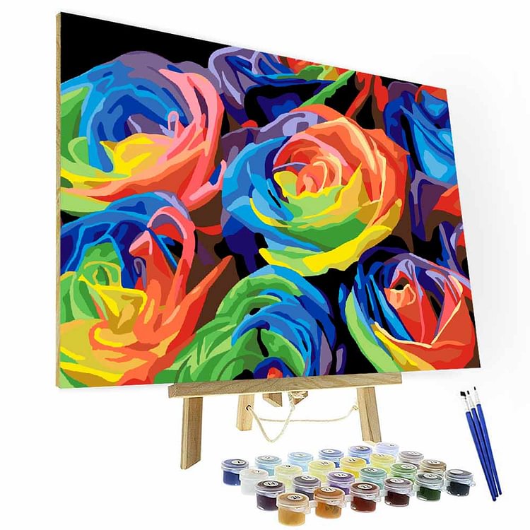 Paint by Number Kit ---  Colorful Rose-BlingPainting-Customized Products Make Great Gifts
