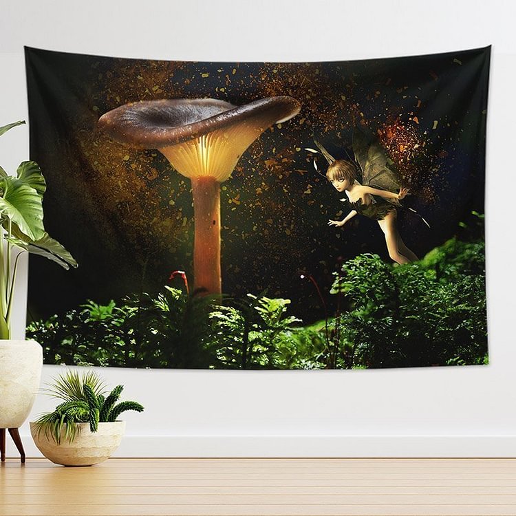 Luminous Mushroom Tapestry Wall Hanging-BlingPainting-Customized Products Make Great Gifts