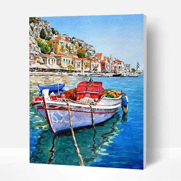 Paint by Numbers Kit - Boat Fishing-BlingPainting-Customized Products Make Great Gifts