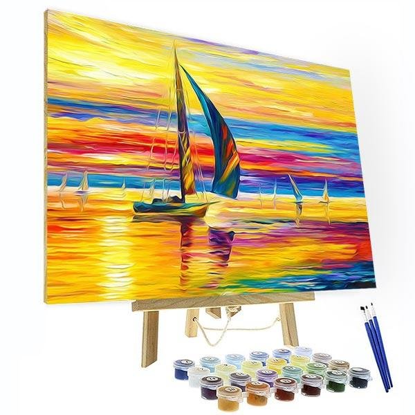 Paint by Numbers Kit - Sailing In The Sunset-BlingPainting-Customized Products Make Great Gifts
