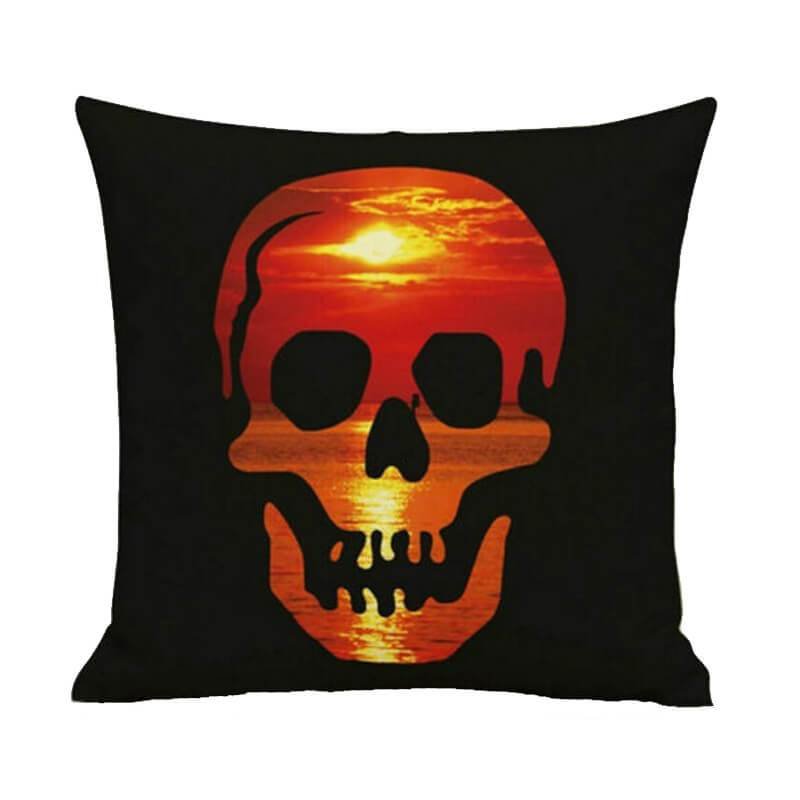 Halloween Decor Linen Skull Throw Pillow H-BlingPainting-Customized Products Make Great Gifts