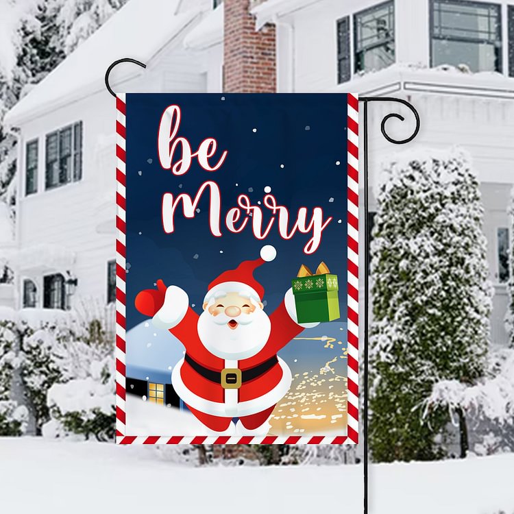 Be Merry Christmas Garden Flag/House Flags Double-Sided Burlap for Garden Home Decor - Best Gift-BlingPainting-Customized Products Make Great Gifts