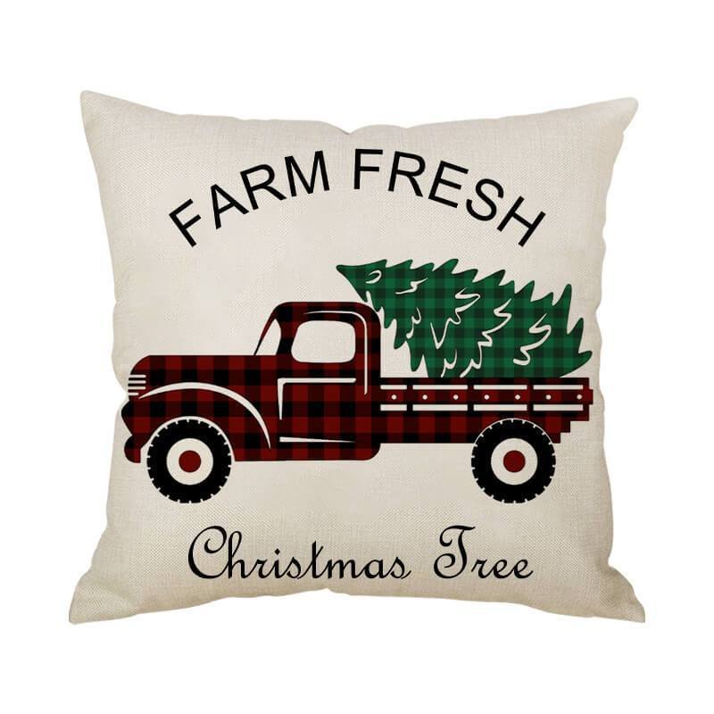 Farmhouse Christmas Decor Linen Throw Pillow - Thoughtful Gifts for Her-BlingPainting-Customized Products Make Great Gifts