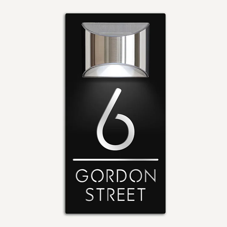Custom Solar Door Number Plaque – Modern LED House Numbers, Dusk-to-Dawn, Weatherproof