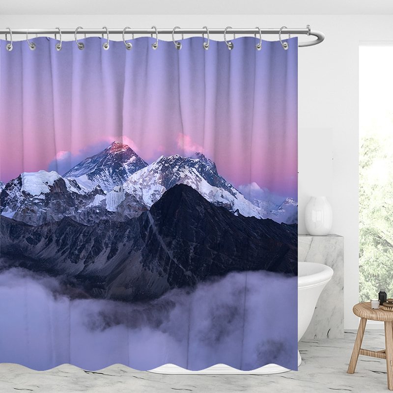 Beautiful Scenery of the Summit of Mount Everest Shower Curtains-BlingPainting-Customized Products Make Great Gifts