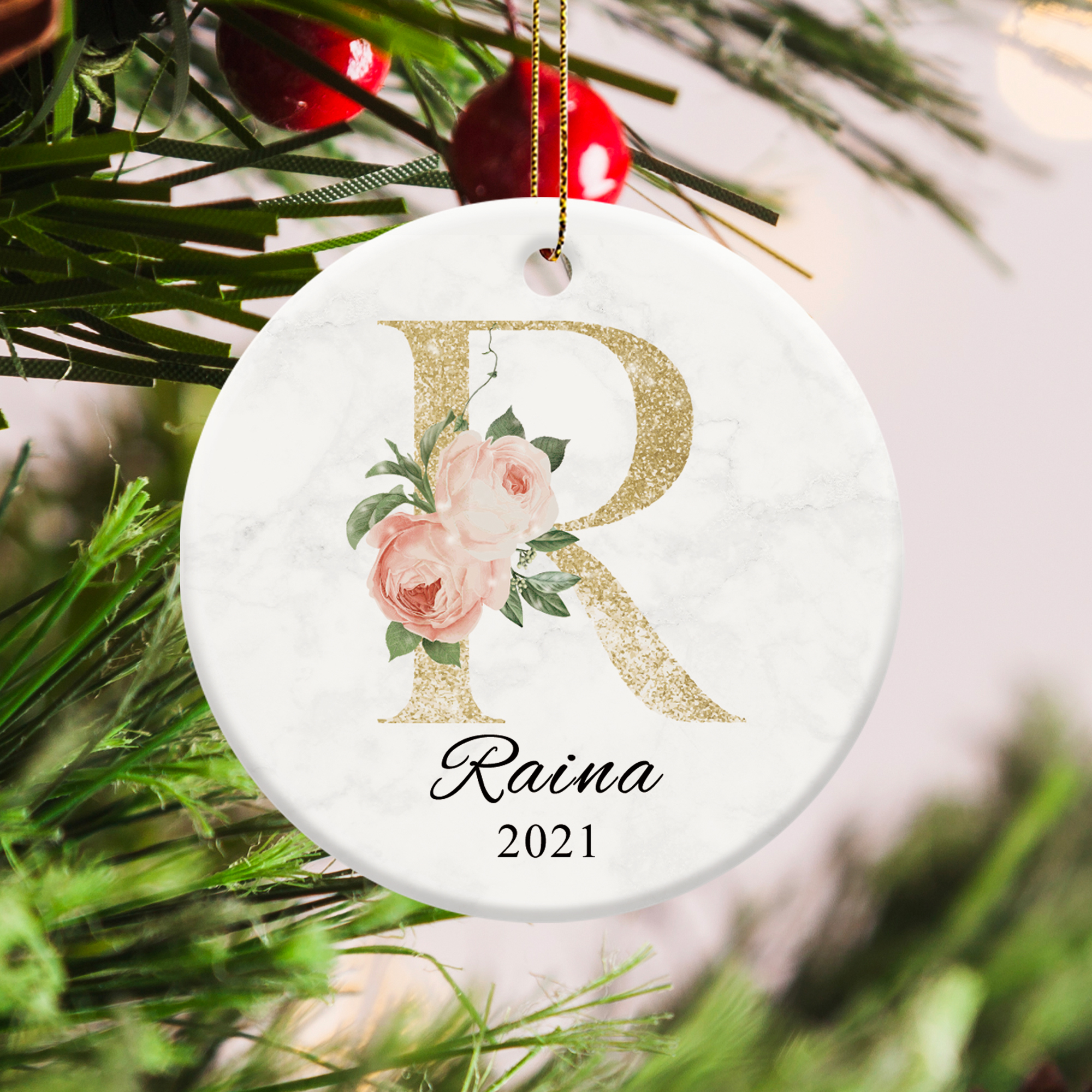 Custom Monogram Split Letter Name Ornament - Creative Gifts-BlingPainting-Customized Products Make Great Gifts