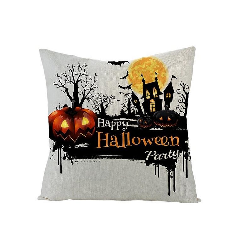 Halloween Decor Linen Colorful Throw Pillow-BlingPainting-Customized Products Make Great Gifts
