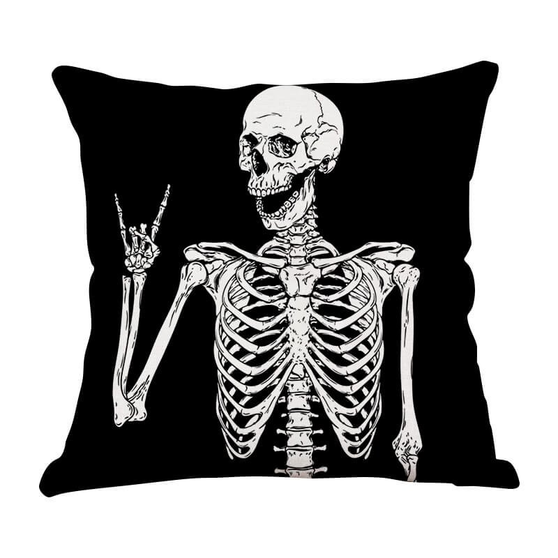 Halloween Skull Human Skeleton Throw Pillow N-BlingPainting-Customized Products Make Great Gifts