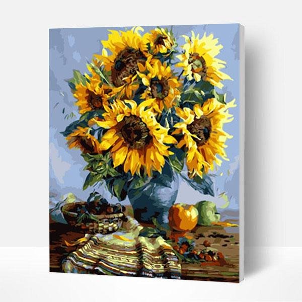 Paint by Numbers Kit -  Sunflowers on the Table-BlingPainting-Customized Products Make Great Gifts