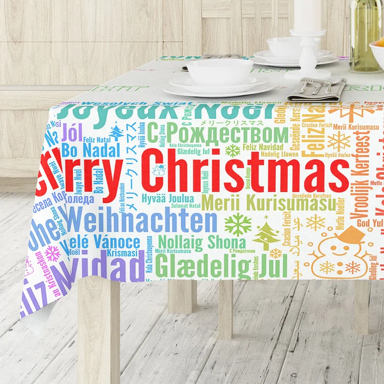 Merry Christmas Decor Tablecloth Xmas Waterproof Table Cloth for Picnic Dinner - Best Gifts Decor 2022-BlingPainting-Customized Products Make Great Gifts
