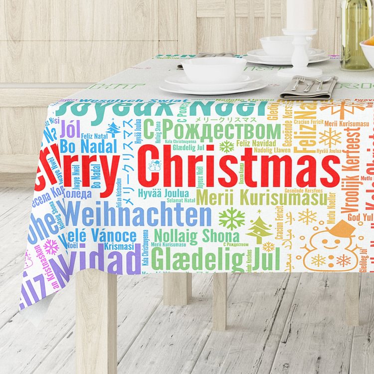 Merry Christmas Decor Tablecloth Xmas Waterproof Table Cloth for Picnic Dinner - Best Gifts Decor 2022-BlingPainting-Customized Products Make Great Gifts