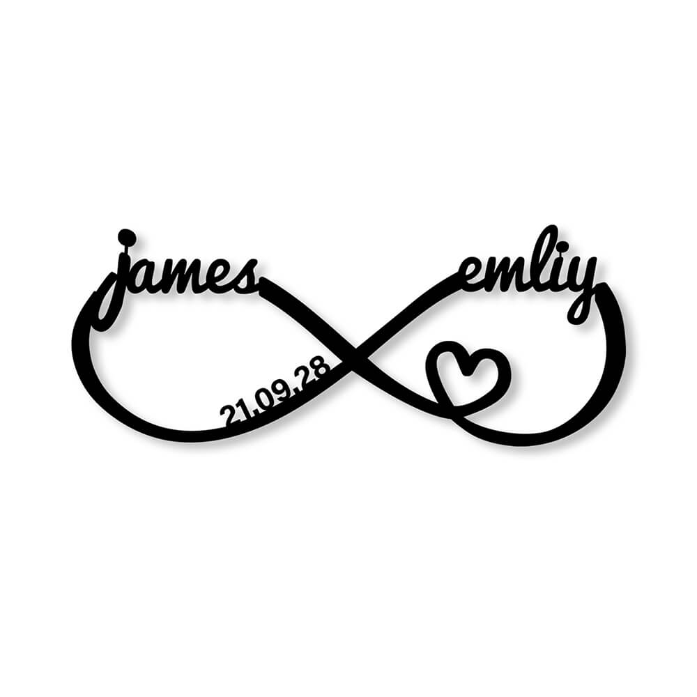 Custom Infinity Heart Metal Sign Wall Art Decor for Couple - Best Gifts 2022-BlingPainting-Customized Products Make Great Gifts