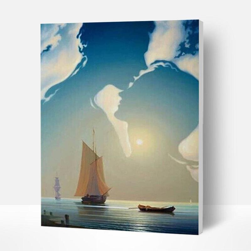 Paint by Numbers Kit - Lover and Sea-BlingPainting-Customized Products Make Great Gifts