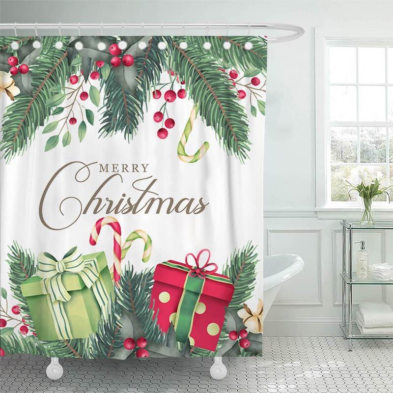 Best Gifts. Christmas Berries Bathroom Shower Curtains-BlingPainting-Customized Products Make Great Gifts