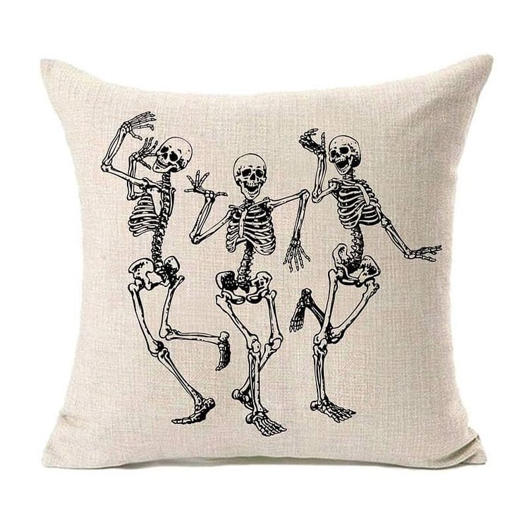 Halloween Decor Linen Skull Throw Pillow B-BlingPainting-Customized Products Make Great Gifts