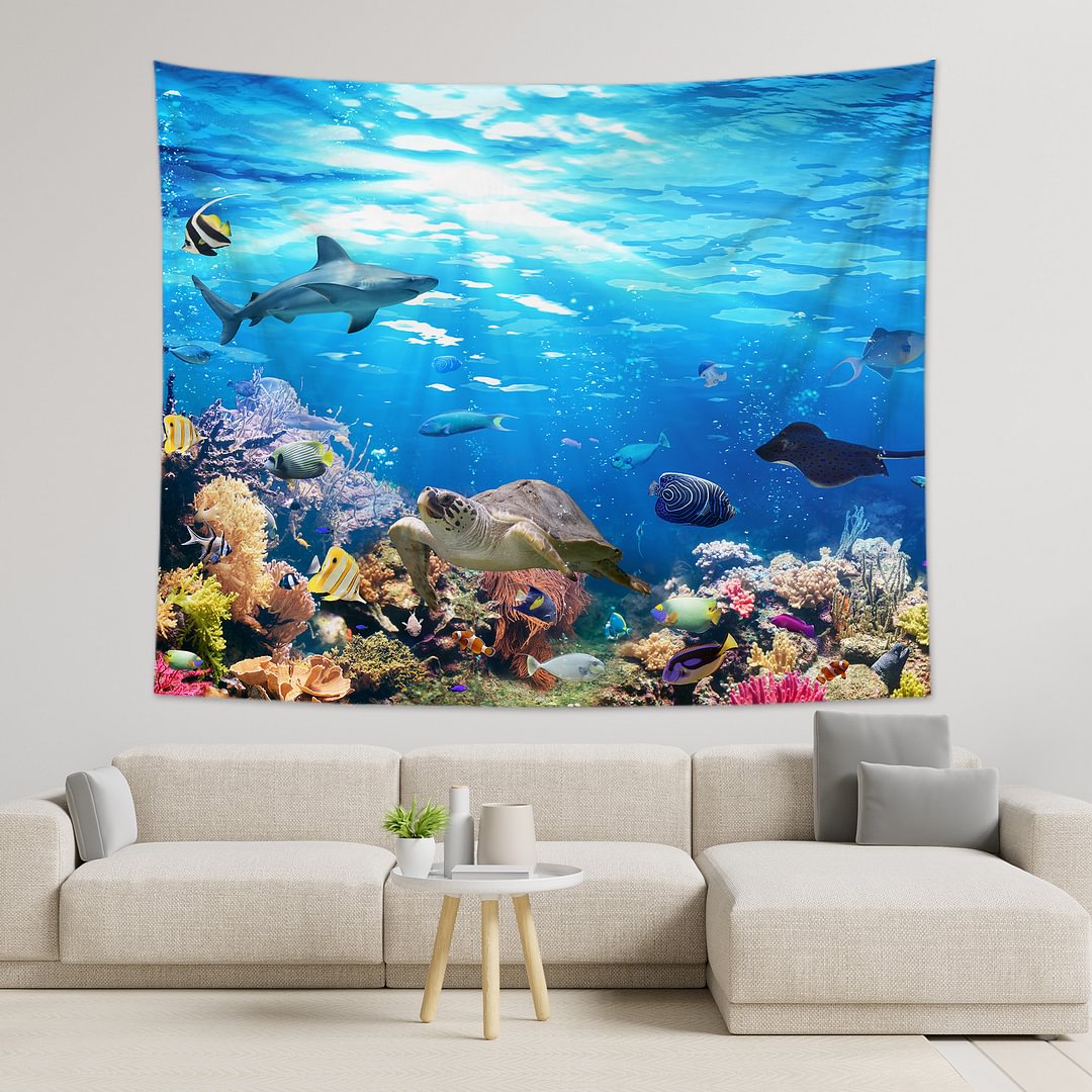 Undersea World Tapestry Wall Hanging-BlingPainting-Customized Products Make Great Gifts