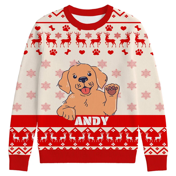 Unisex Long Sleeve Ugly Christmas Sweatshirt - Christmas Gifts For Dog Lovers