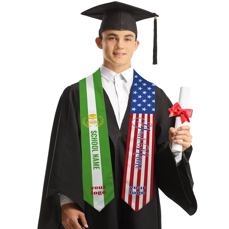 Tailored College Stole, Honoring High School Values and College Dreams-BlingPainting-Customized Products Make Great Gifts