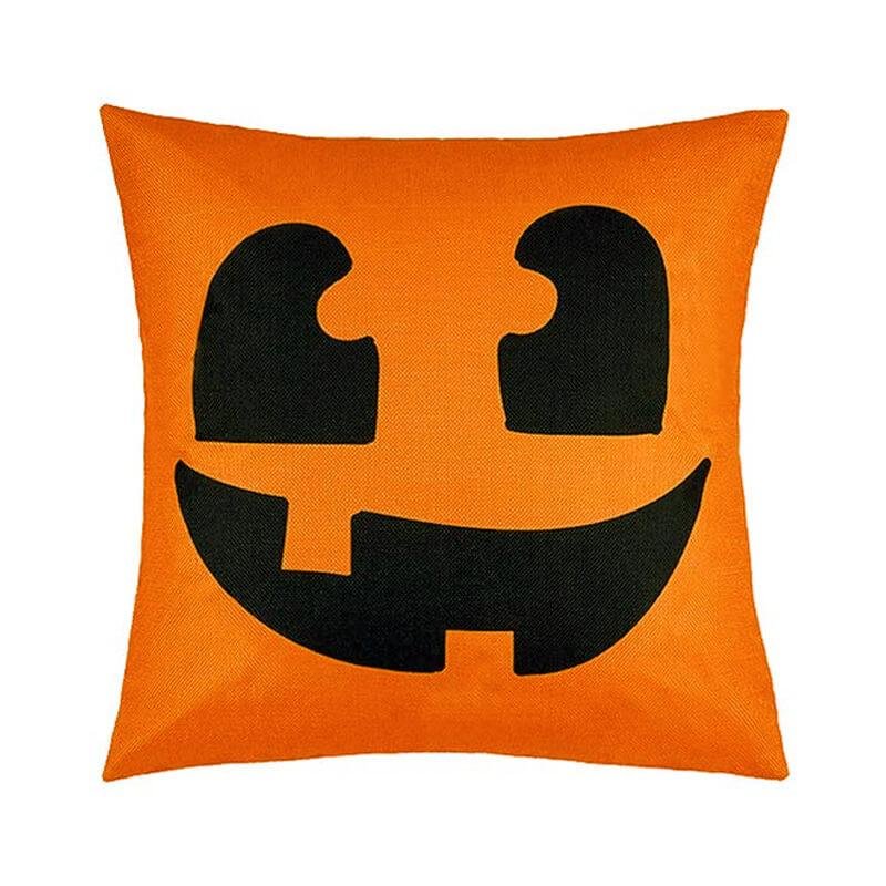Halloween Decor Linen Emoji Throw Pillow E-BlingPainting-Customized Products Make Great Gifts