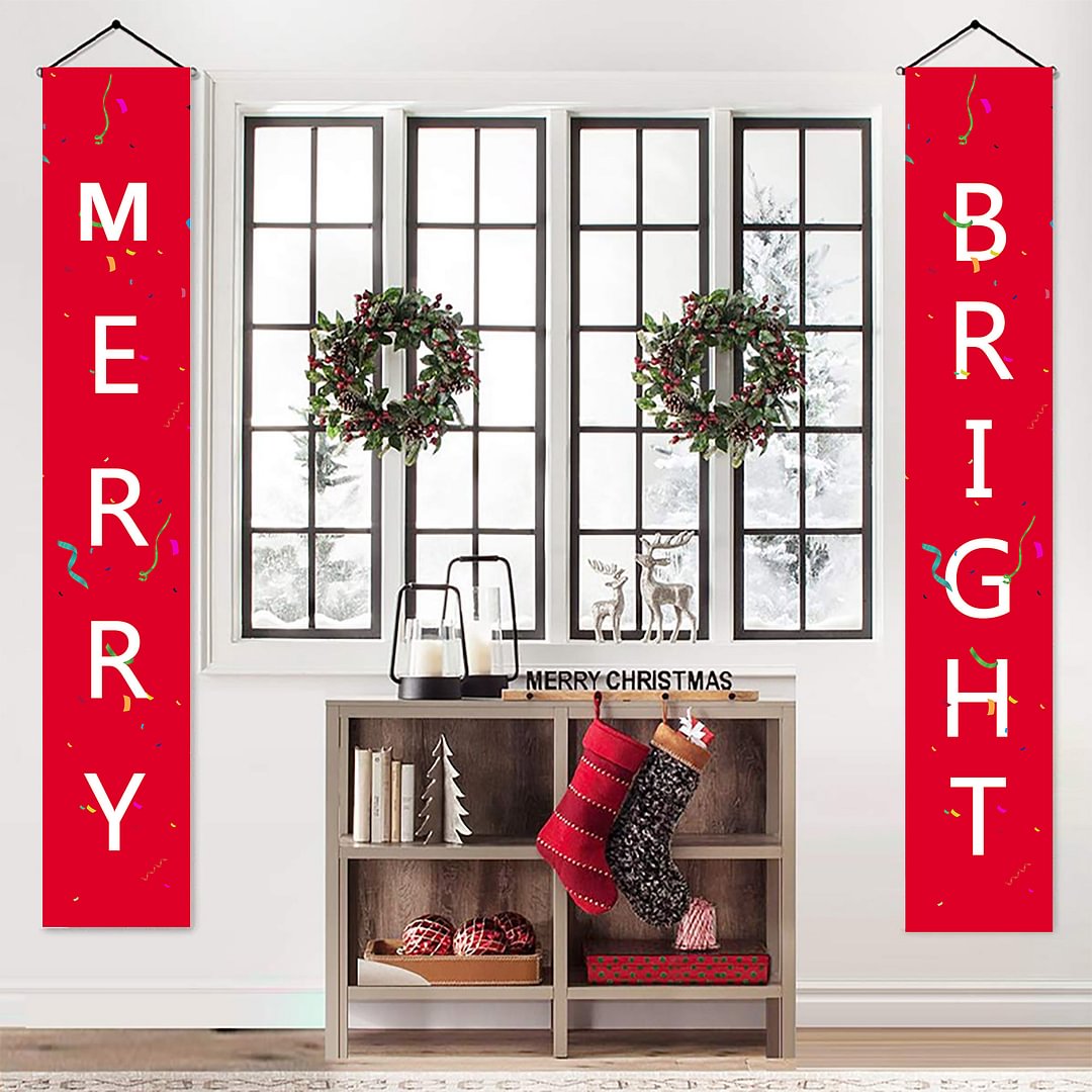Merry Christmas Red Banner - Best/Good Decor-BlingPainting-Customized Products Make Great Gifts