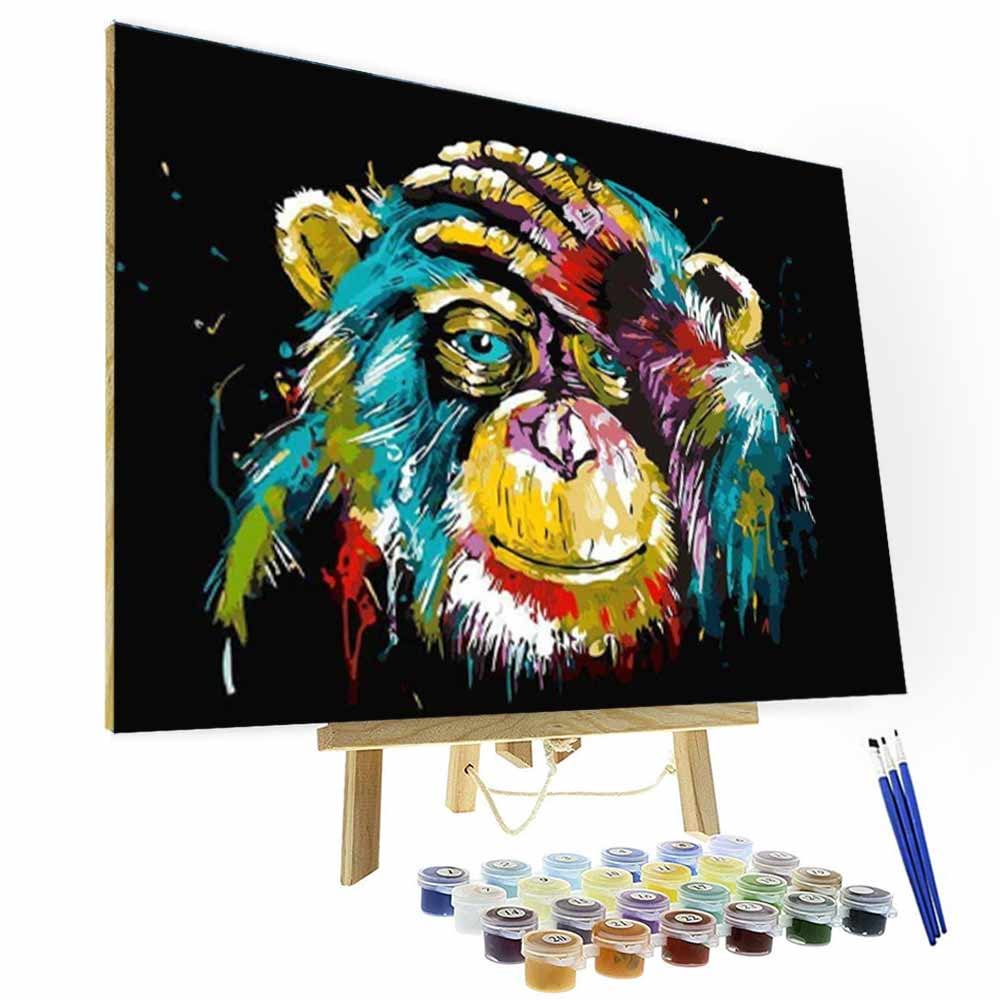 Paint by Number Kit --  Colorful Monkey-BlingPainting-Customized Products Make Great Gifts