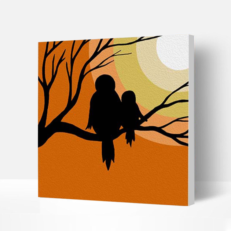 Incredible Speedy Easy Paint by Numbers Kit for Kids & Beginners - Branches at Dusk, 8*8 IN-BlingPainting-Customized Products Make Great Gifts