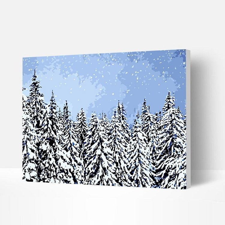 Paint by Numbers Kit - Beautiful Snow Forest-BlingPainting-Customized Products Make Great Gifts