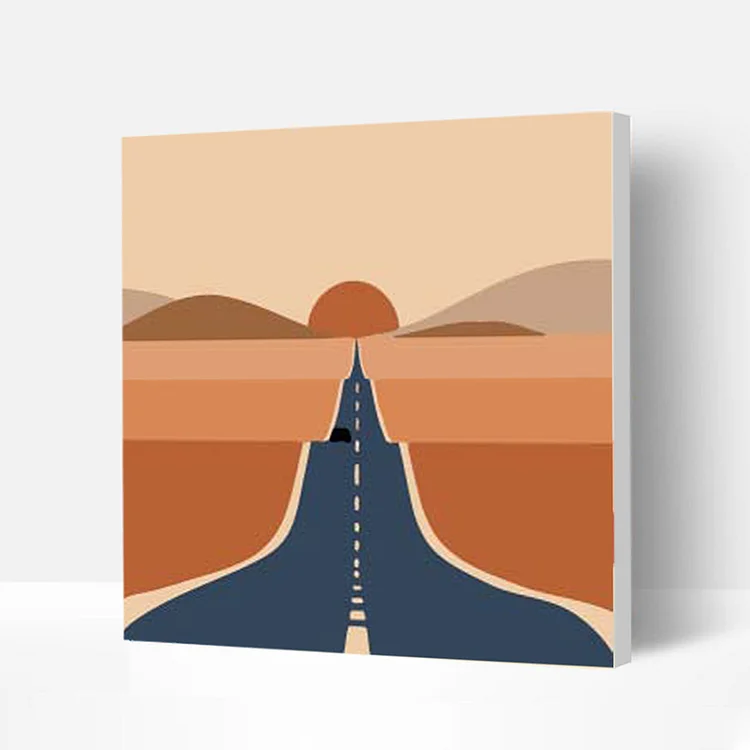 Wooden Framed Incredible Wall Art Paint with Painting Kits For Kids and Beginners - Desert Highway, Unique Gifts 2022-BlingPainting-Customized Products Make Great Gifts