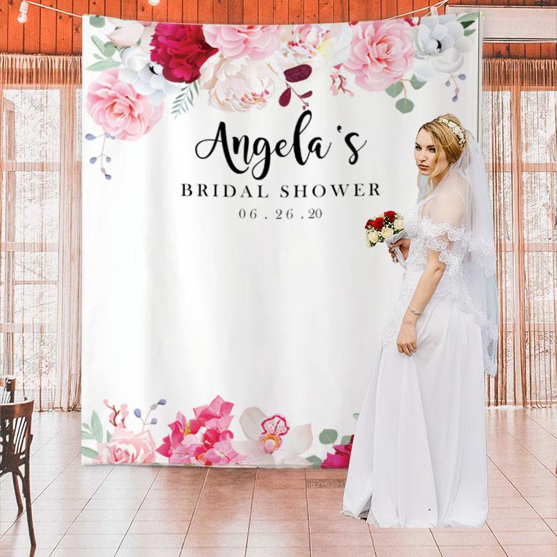 Custom Red romance Bridal Shower Backdrop-BlingPainting-Customized Products Make Great Gifts