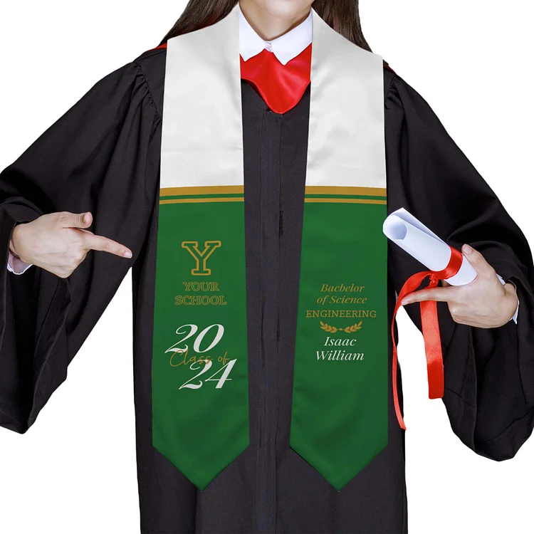 Personalized College Graduation Stole, Highlighting High School Achievements-BlingPainting-Customized Products Make Great Gifts