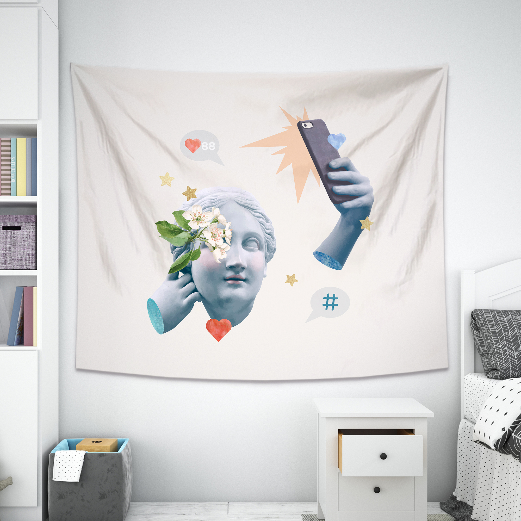 Interesting Sculpture Greek Statue Tapestry Wall Hanging-BlingPainting-Customized Products Make Great Gifts