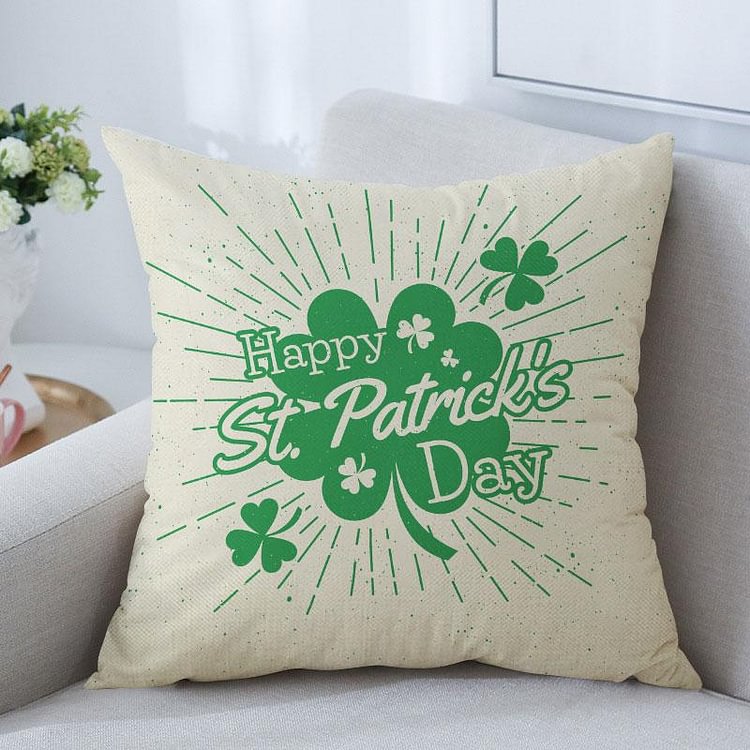 St. Patrick's Day Green Shamrock Throw Pillow-BlingPainting-Customized Products Make Great Gifts
