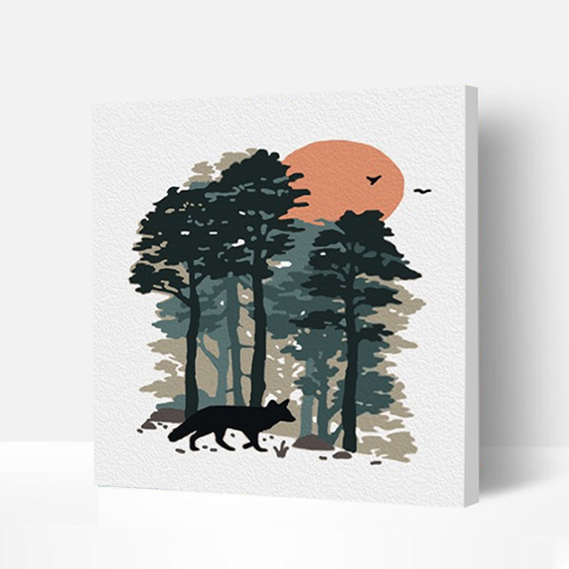 Wooden Framed Incredible Wall Art Paint with Painting Kits For Kids and Beginners - Bear Forest Art - Best Gift-BlingPainting-Customized Products Make Great Gifts