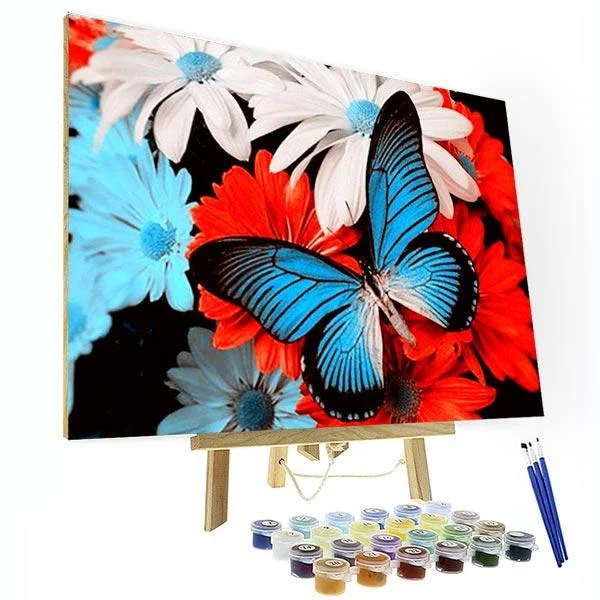 Paint by Numbers Kit - Flowers and Butterfly-BlingPainting-Customized Products Make Great Gifts