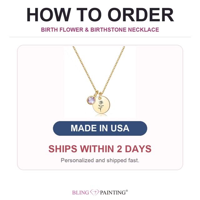 Personalized Birth Flower & Birthstone Necklace