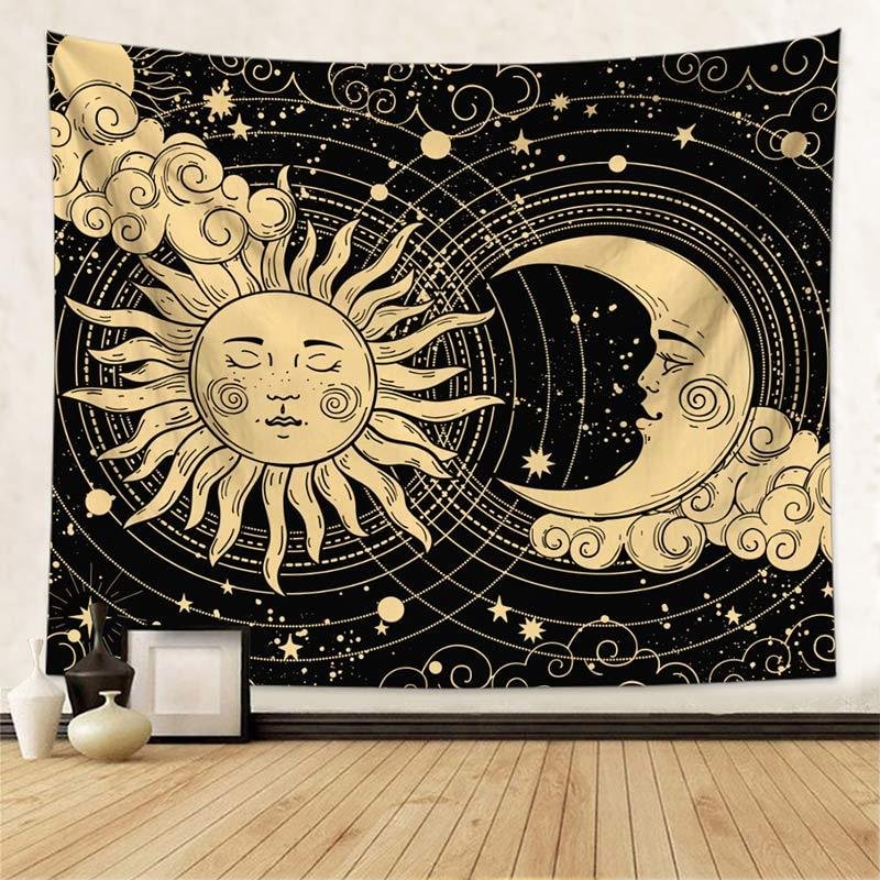 Sun and Moon Tapestry Wall Hanging-BlingPainting-Customized Products Make Great Gifts