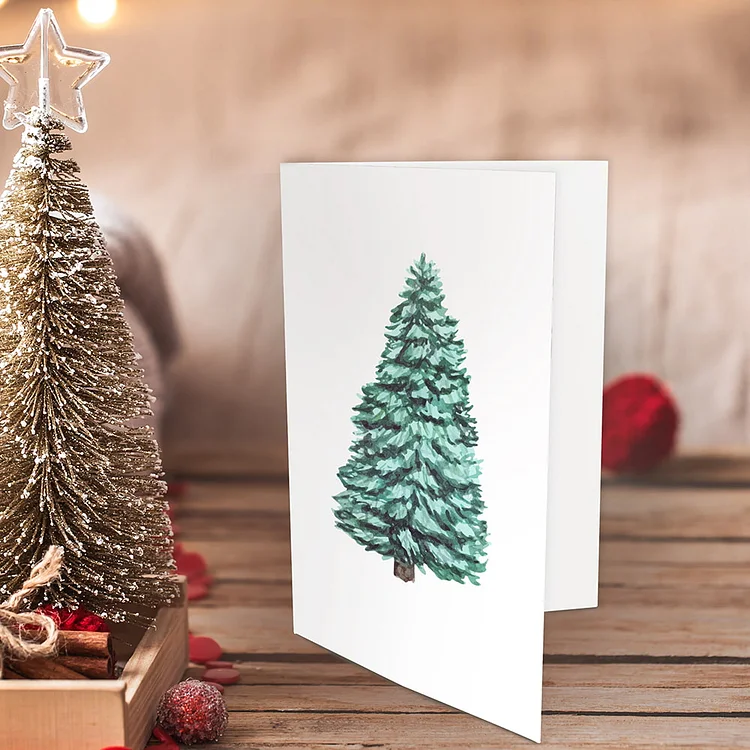 Christmas Tree Card with Envelope 5*7 IN - Creative Gifts 2022-BlingPainting-Customized Products Make Great Gifts