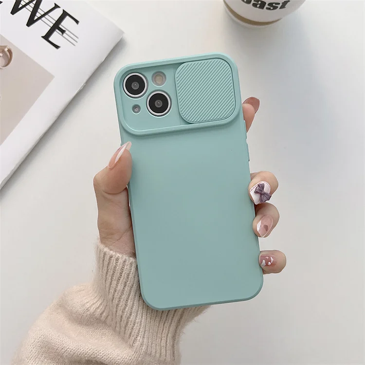 Slide Window Soft Silicone Phone Case for iPhone
