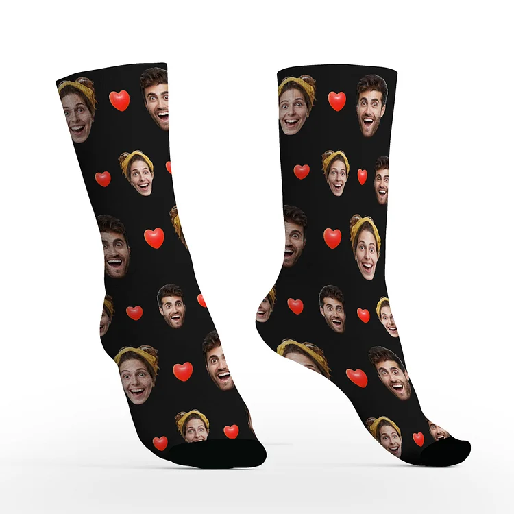 Custom Couple Face Socks with Photos-BlingPainting-Customized Products Make Great Gifts