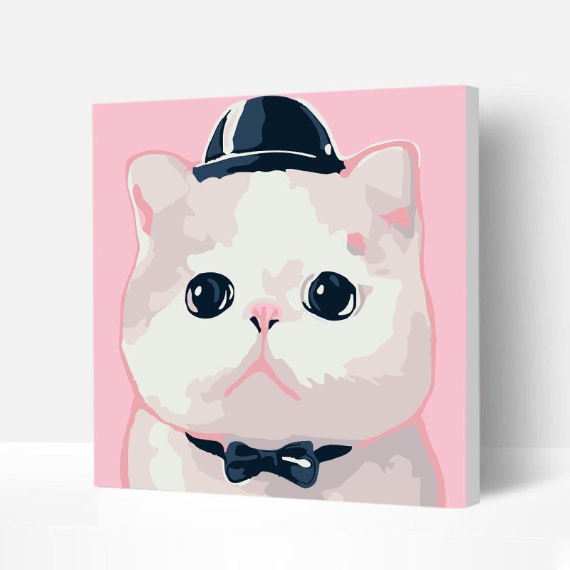 Eco-friendly Non-toxic Paint by Numbers Kit Wooden Framed for Kids & Families - Cute Cat, Wooden Framed, Best Gifts for Her/Him-BlingPainting-Customized Products Make Great Gifts