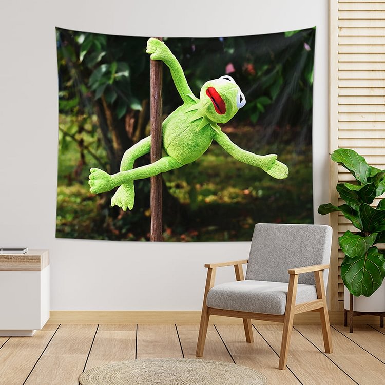Kermit Frog DancingTapestry Wall Hanging-BlingPainting-Customized Products Make Great Gifts