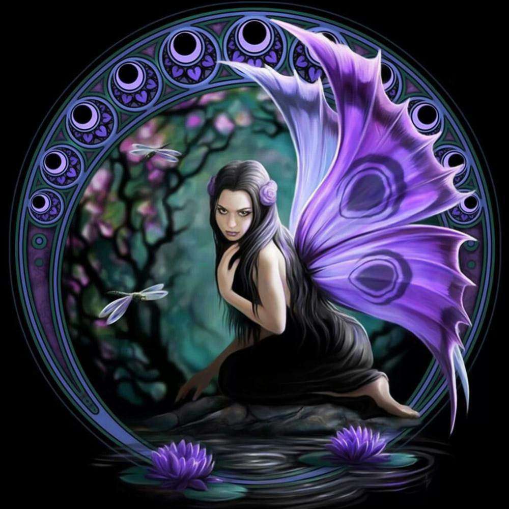 Purple Butterfly Girl-BlingPainting-Customized Products Make Great Gifts
