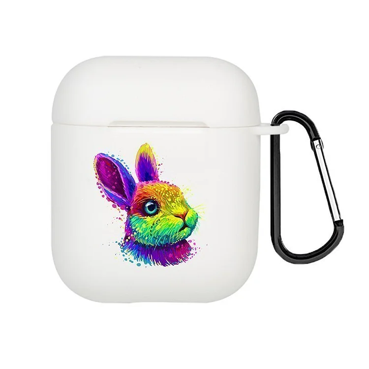 Colorful Rabbit AirPods 1&2&Pro Case With Keychain