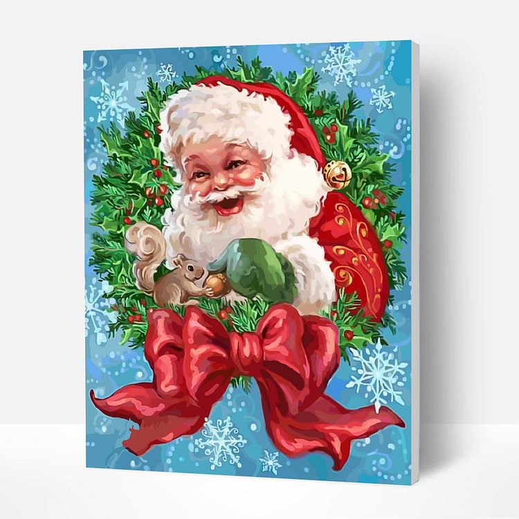 Paint by Numbers Kit - Christmas Portrait Santa Claus & Cute Squirrel Design, Best Gifts for Her 2022-BlingPainting-Customized Products Make Great Gifts