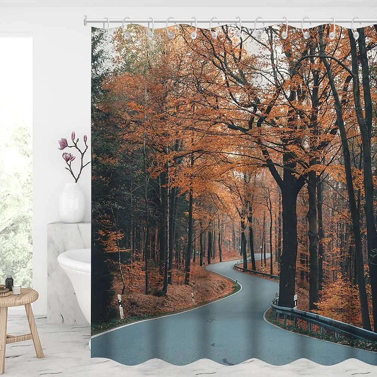 Autumn Thanksgiving Waterproof Shower Curtains With 12 Hooks-BlingPainting-Customized Products Make Great Gifts