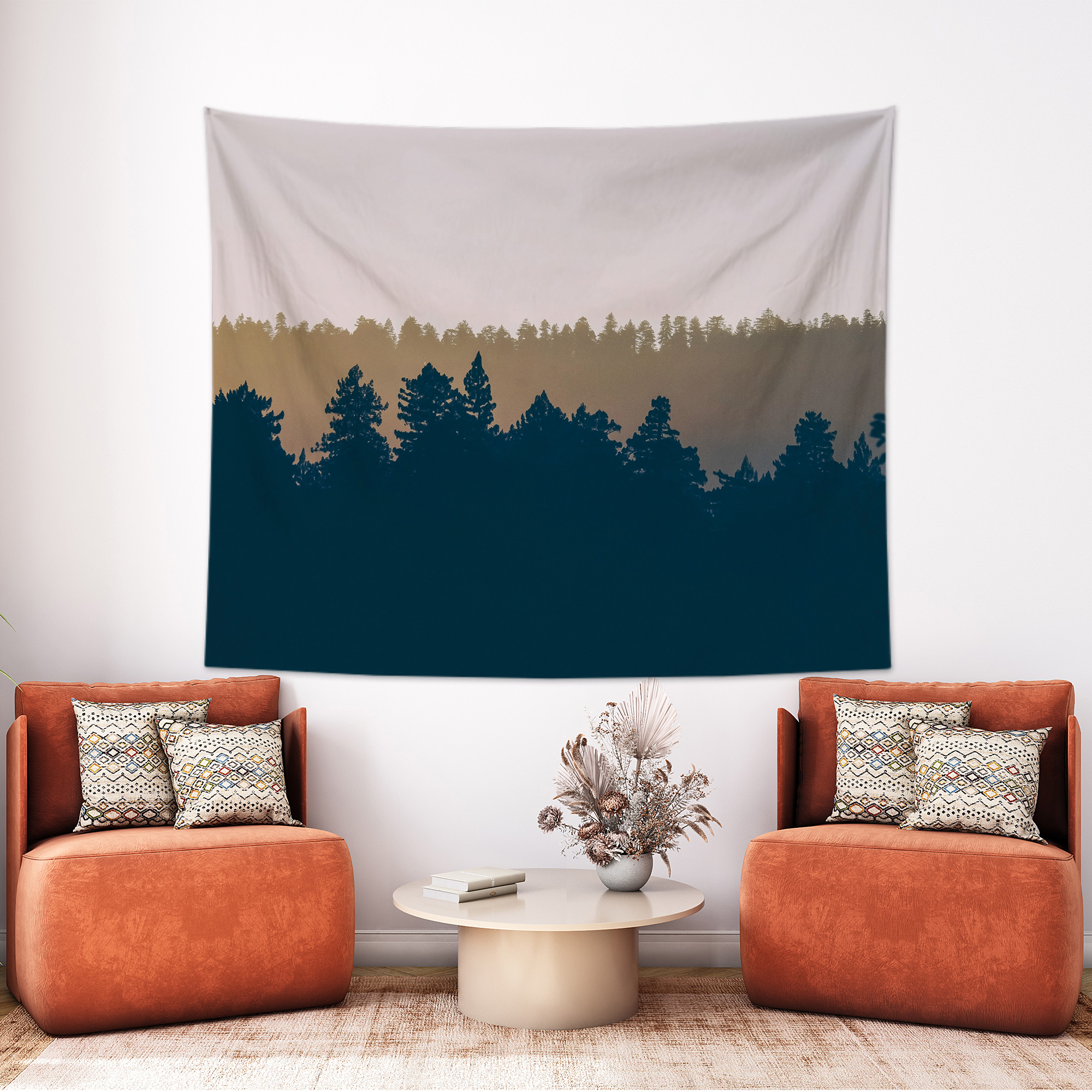 Mindful in the Rain Tapestry Wall Hanging-BlingPainting-Customized Products Make Great Gifts