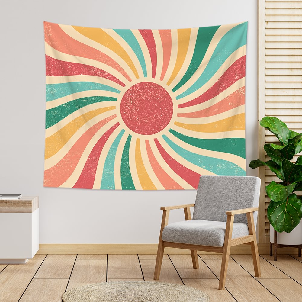 Vintage Sun Tapestry Wall Hanging-BlingPainting-Customized Products Make Great Gifts