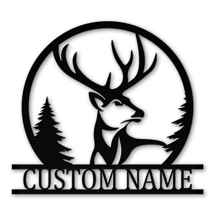 Custom Name Metal Deer Sign For Home Decor-BlingPainting-Customized Products Make Great Gifts