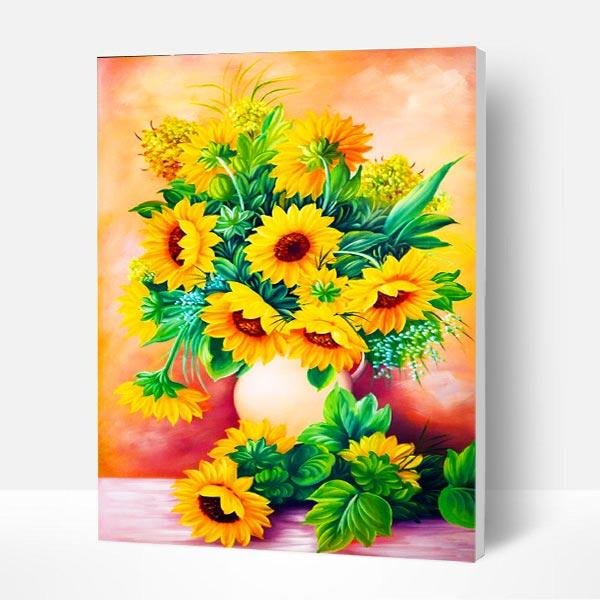 Paint by Numbers Kit -  Blooming Sunflower-BlingPainting-Customized Products Make Great Gifts